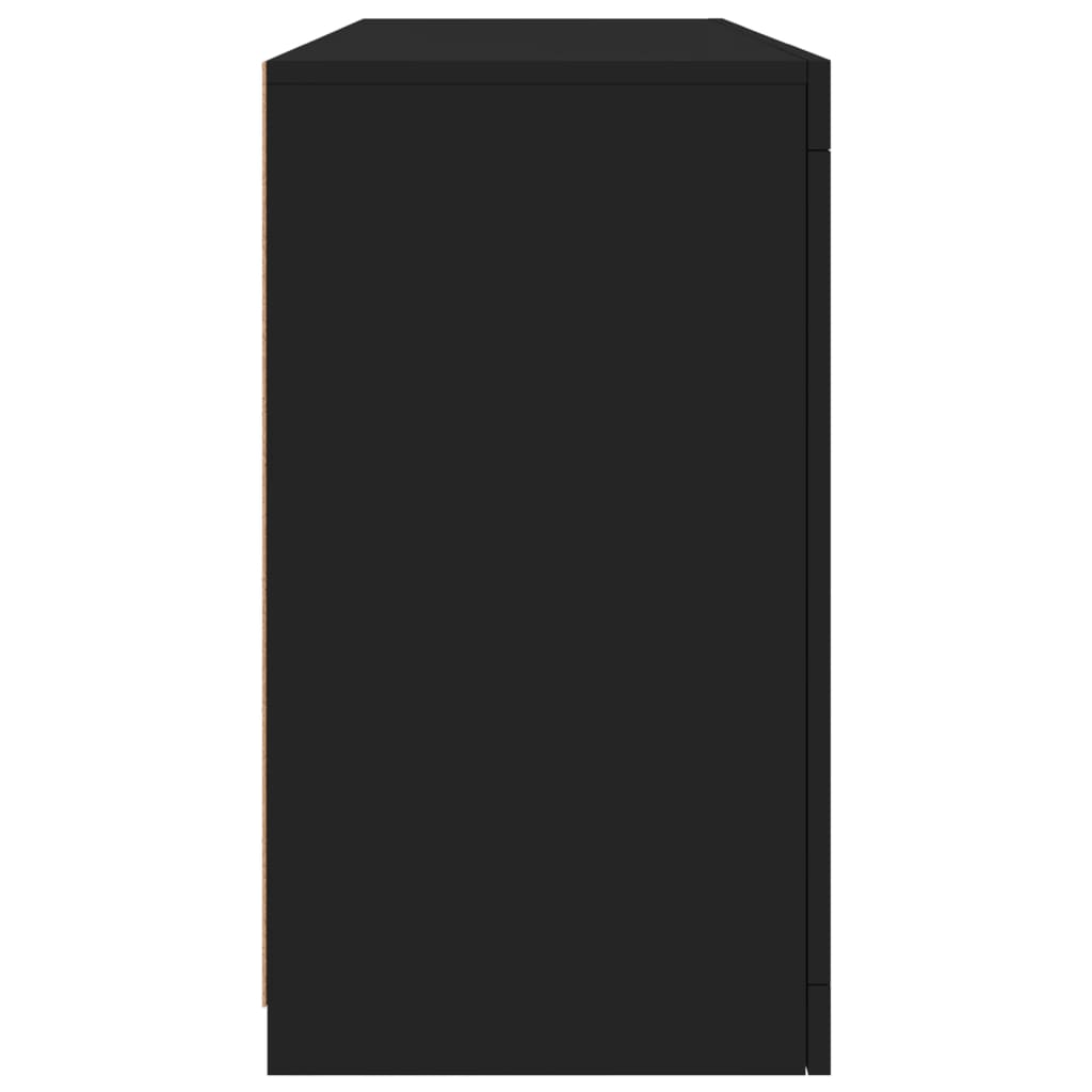 vidaXL Servantă cu lumini LED, negru, 142,5x37x67 cm vidaXL Servantă cu lumini LED, negru, 142,5x37x67 cm