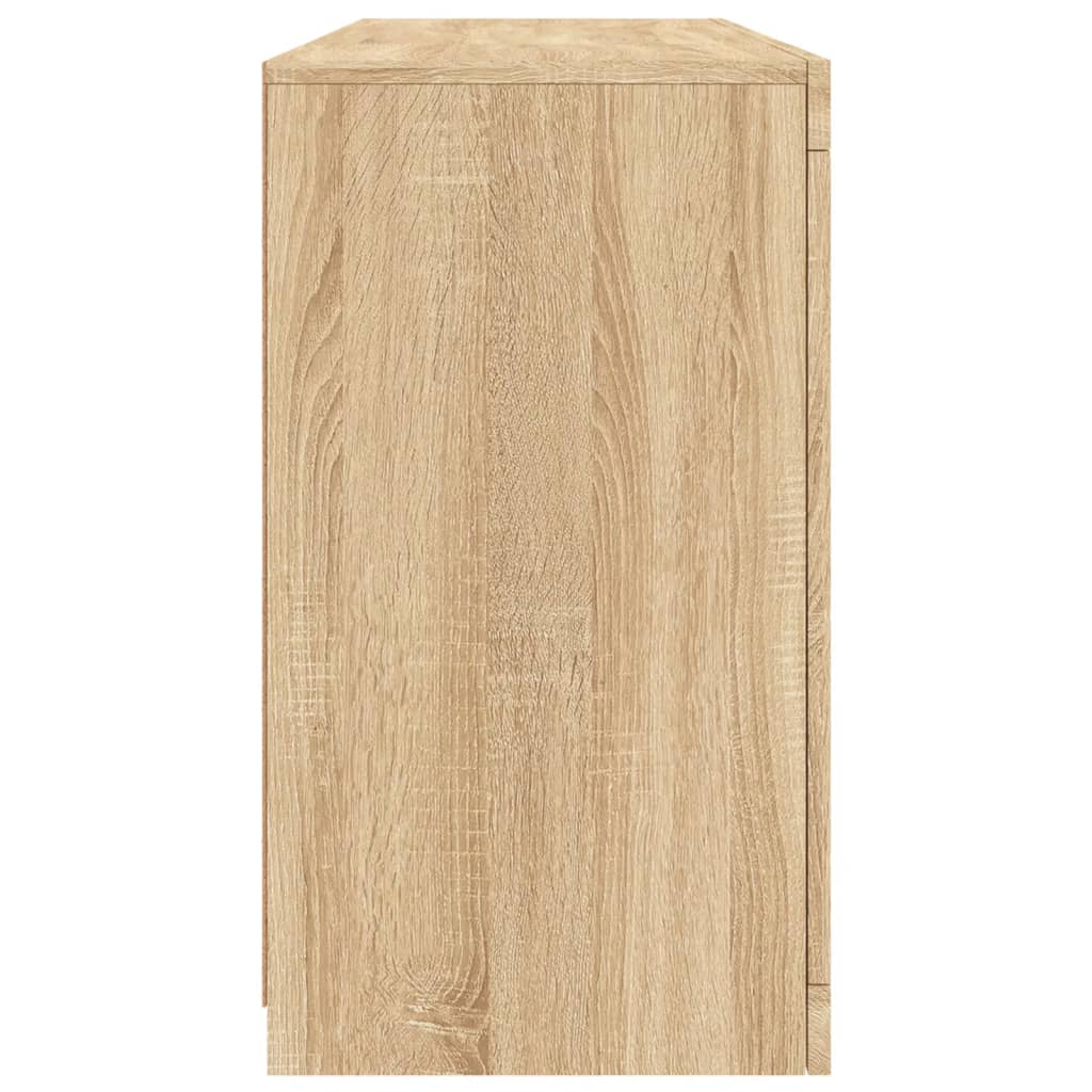 vidaXL Servantă cu lumini LED, stejar sonoma, 142,5x37x67 cm