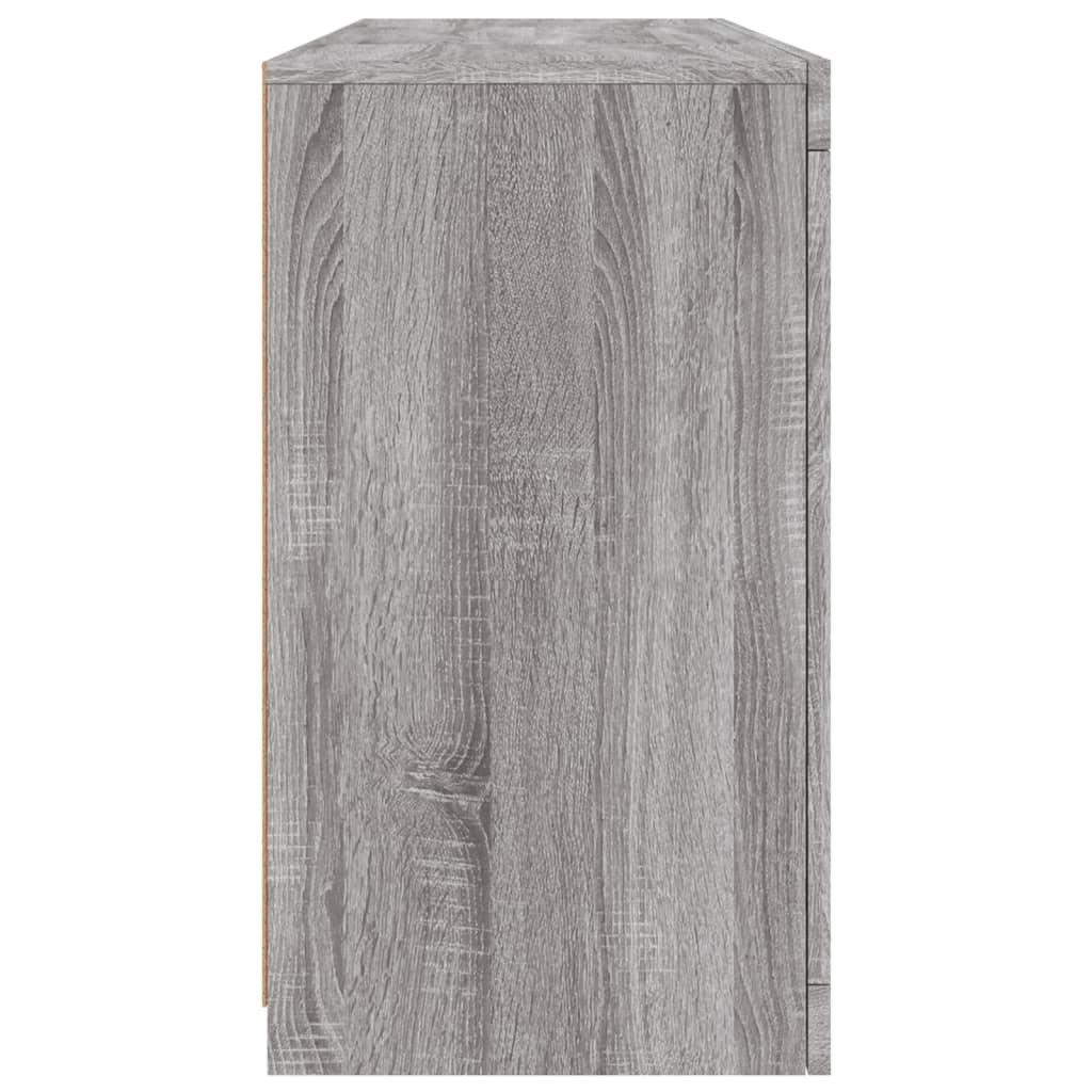 vidaXL Servantă cu lumini LED, gri sonoma, 142,5x37x67 cm vidaXL Servantă cu lumini LED, gri sonoma, 142,5x37x67 cm