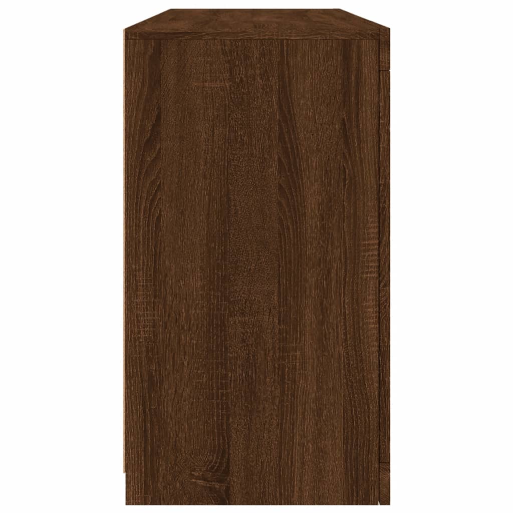 vidaXL Servantă cu lumini LED, stejar maro, 142,5x37x67 cm vidaXL Servantă cu lumini LED, stejar maro, 142,5x37x67 cm
