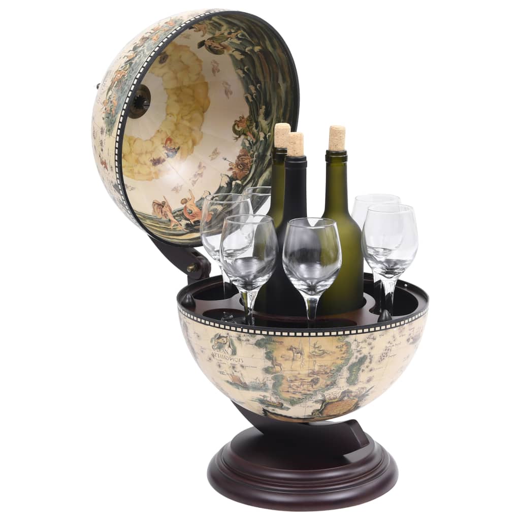 vidaXL Bar tip glob pământesc suport sticle vin, alb, eucalipt vidaXL Bar tip glob pământesc suport sticle vin, alb, eucalipt