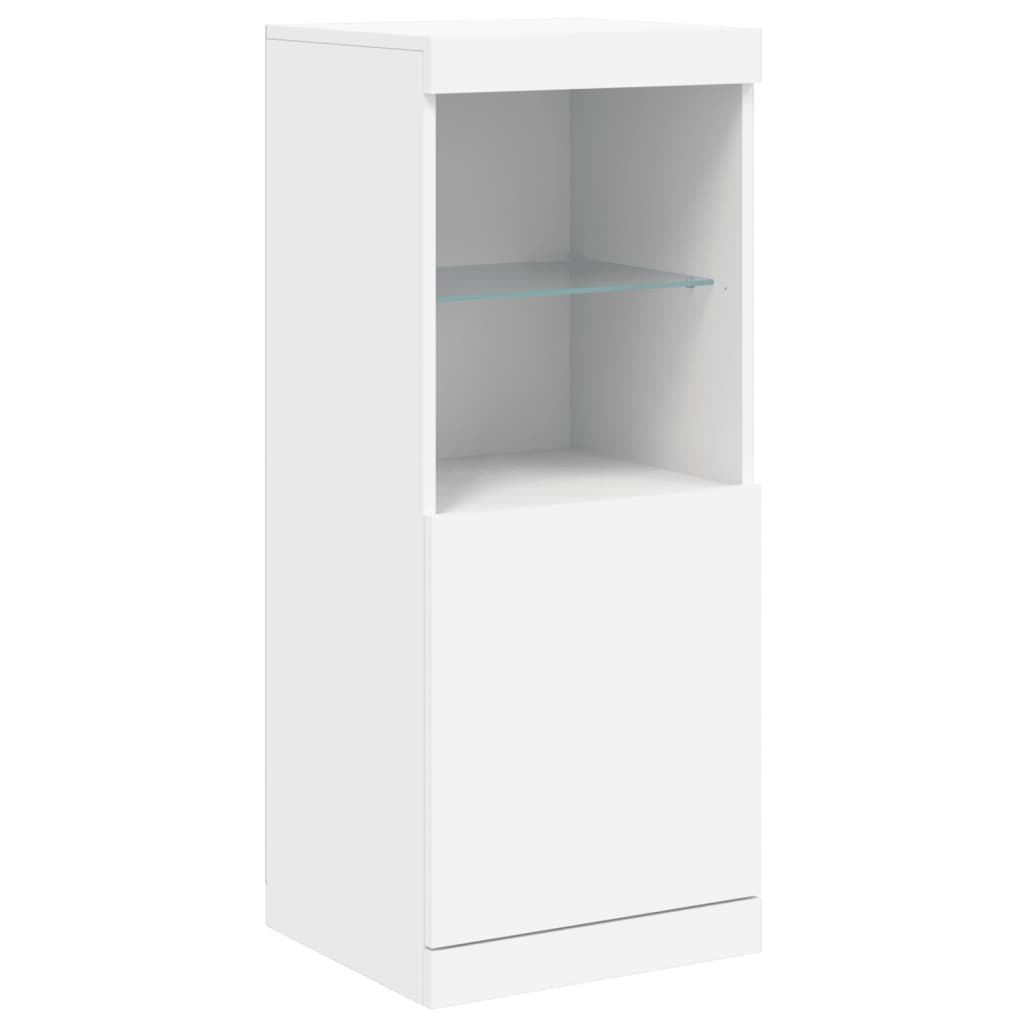vidaXL Servantă cu lumini LED, 3 buc., alb, lemn prelucrat vidaXL Servantă cu lumini LED, 3 buc., alb, lemn prelucrat