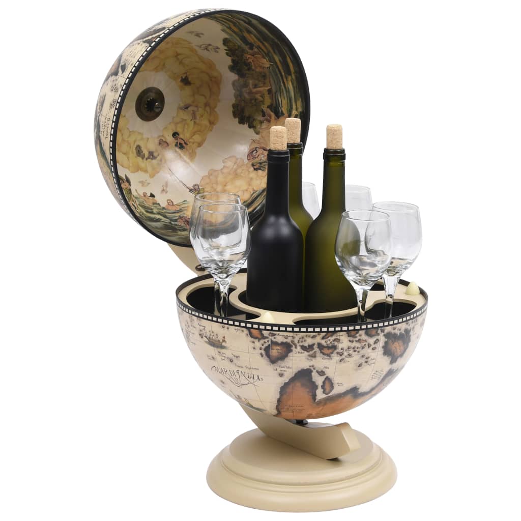 vidaXL Bar tip glob pământesc suport sticle vin, alb, eucalipt vidaXL Bar tip glob pământesc suport sticle vin, alb, eucalipt