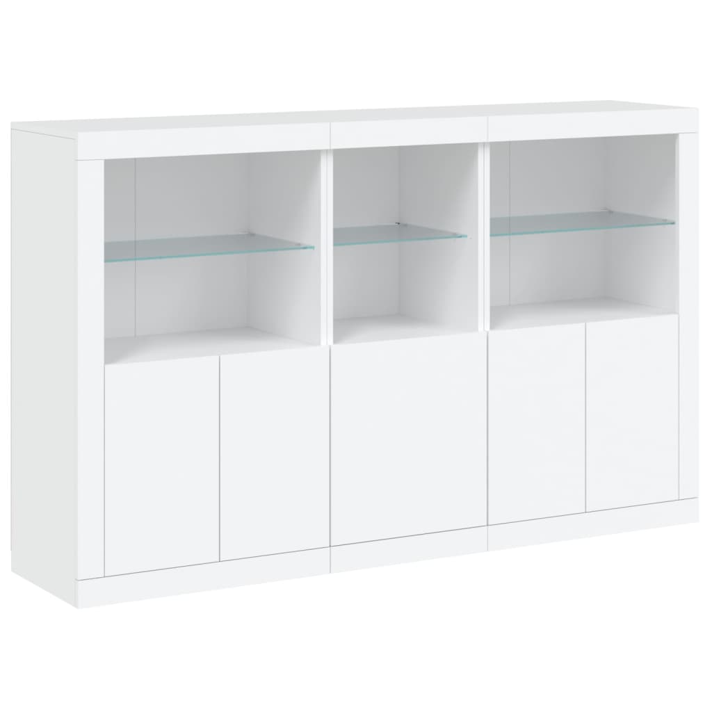vidaXL Servantă cu lumini LED, alb, 162x37x100 cm