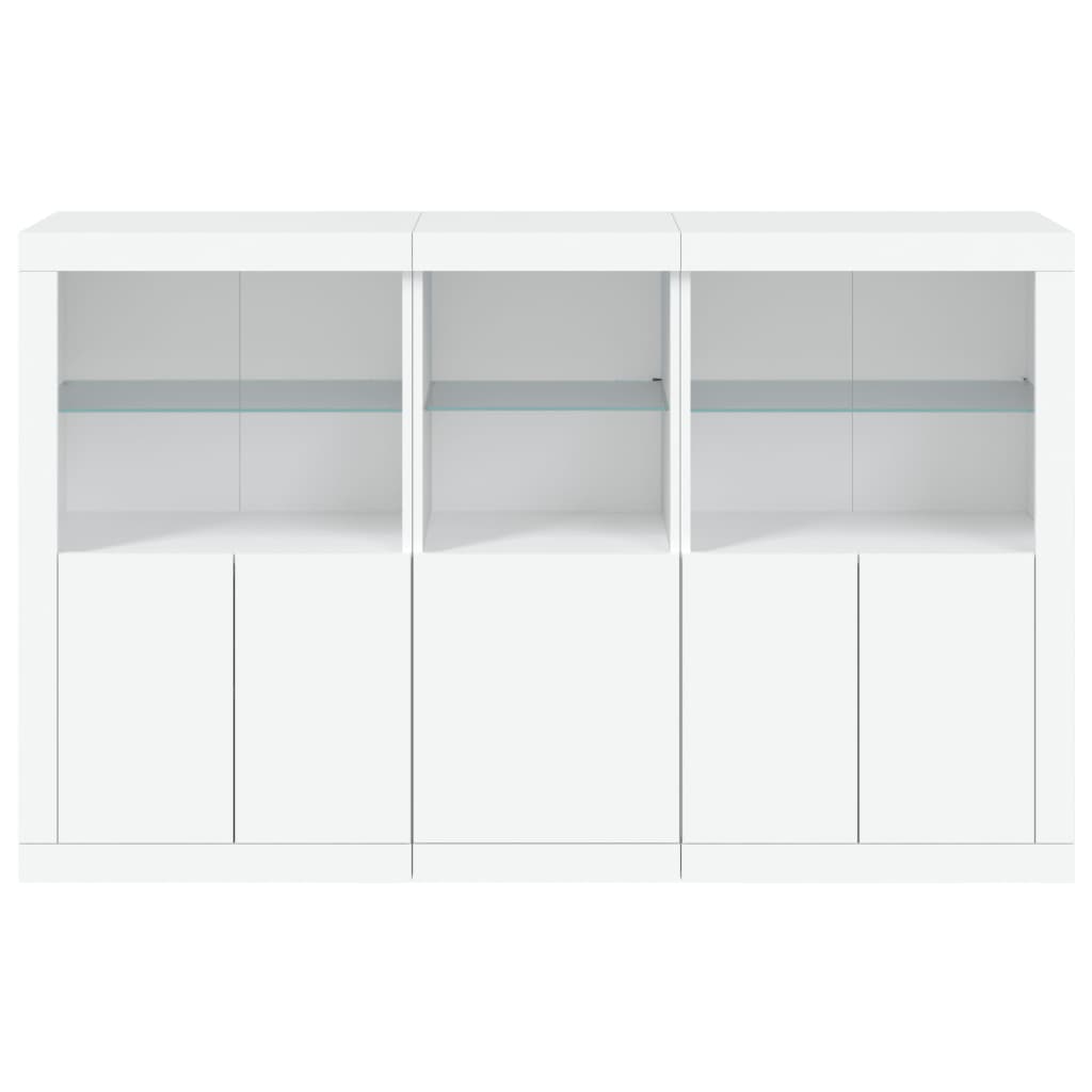 vidaXL Servantă cu lumini LED, alb, 162x37x100 cm