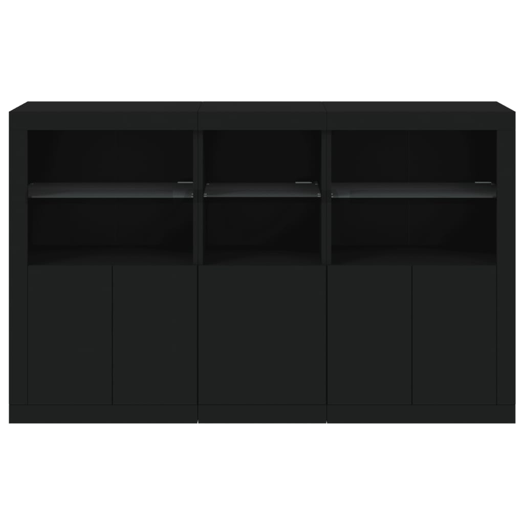 vidaXL Servantă cu lumini LED, negru, 162x37x100 cm vidaXL Servantă cu lumini LED, negru, 162x37x100 cm