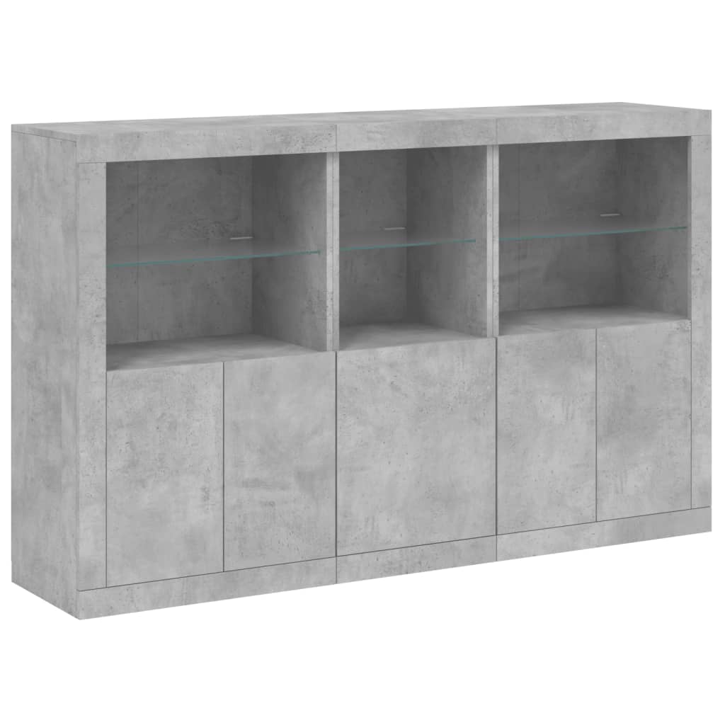 vidaXL Servantă cu lumini LED, gri beton, 162x37x100 cm vidaXL Servantă cu lumini LED, gri beton, 162x37x100 cm