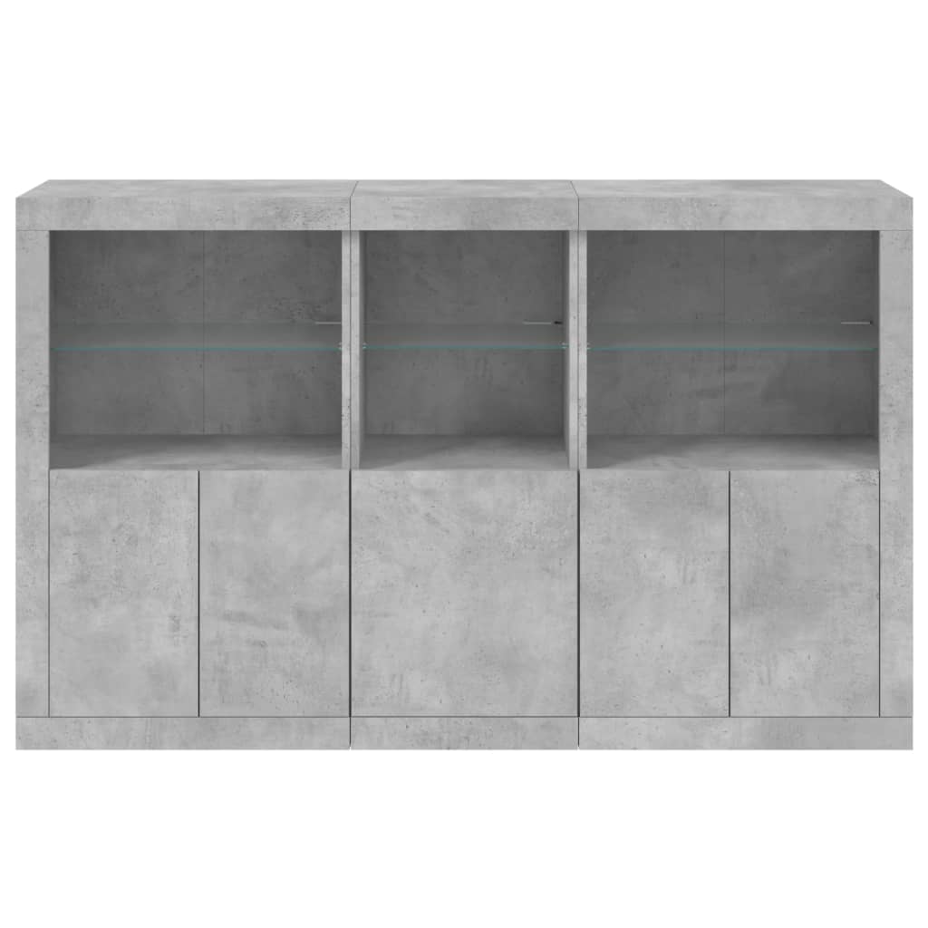 vidaXL Servantă cu lumini LED, gri beton, 162x37x100 cm vidaXL Servantă cu lumini LED, gri beton, 162x37x100 cm