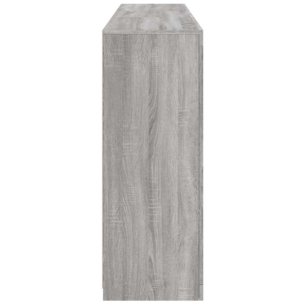 vidaXL Servantă cu lumini LED, gri sonoma, 162x37x100 cm