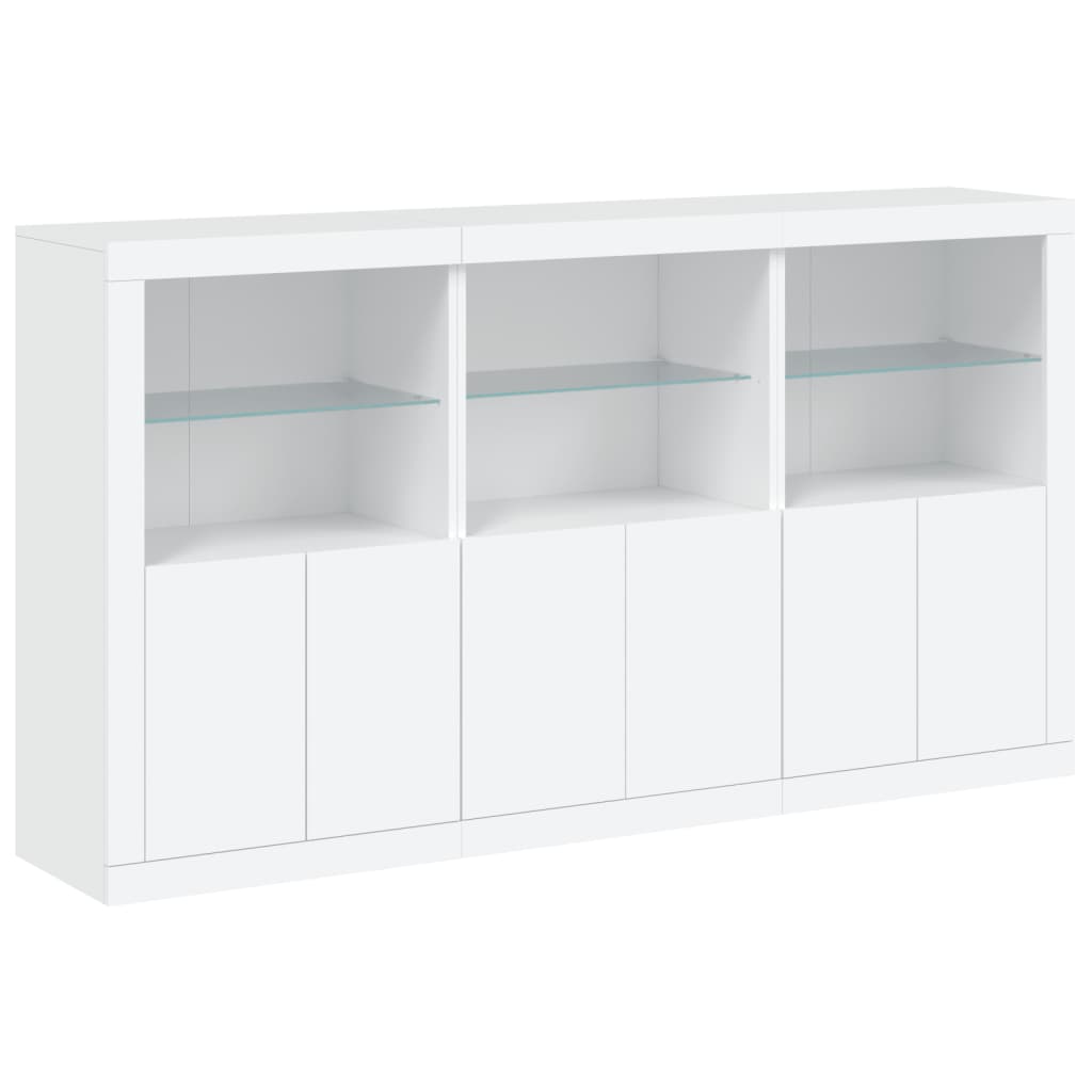 vidaXL Servantă cu lumini LED, alb, 181,5x37x100 cm vidaXL Servantă cu lumini LED, alb, 181,5x37x100 cm