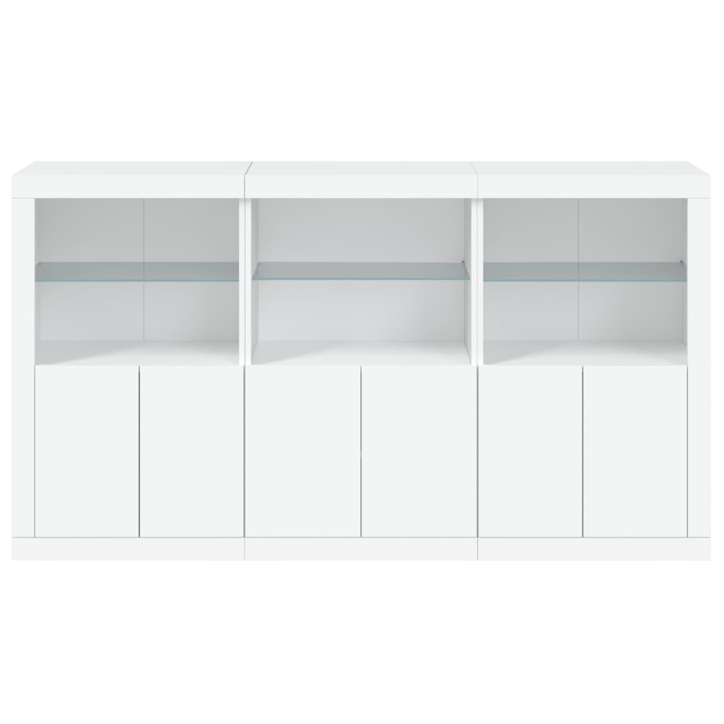 vidaXL Servantă cu lumini LED, alb, 181,5x37x100 cm vidaXL Servantă cu lumini LED, alb, 181,5x37x100 cm