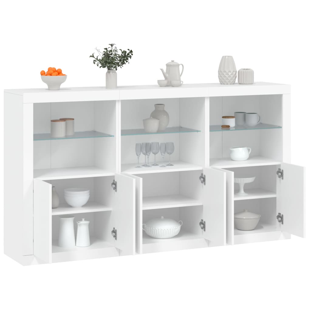 vidaXL Servantă cu lumini LED, alb, 181,5x37x100 cm vidaXL Servantă cu lumini LED, alb, 181,5x37x100 cm