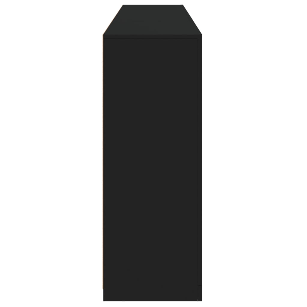 vidaXL Servantă cu lumini LED, negru, 181,5x37x100 cm