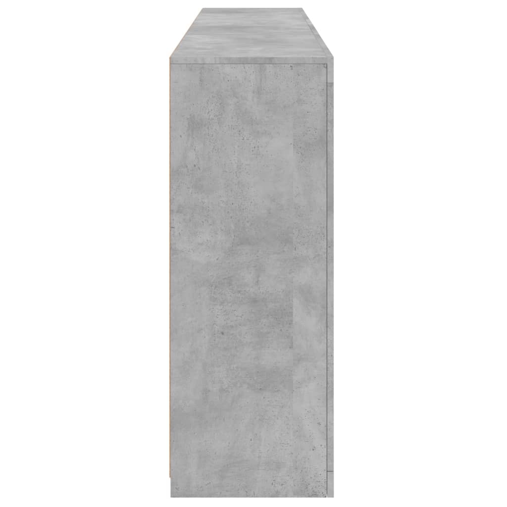 vidaXL Servantă cu lumini LED, gri beton, 181,5x37x100 cm