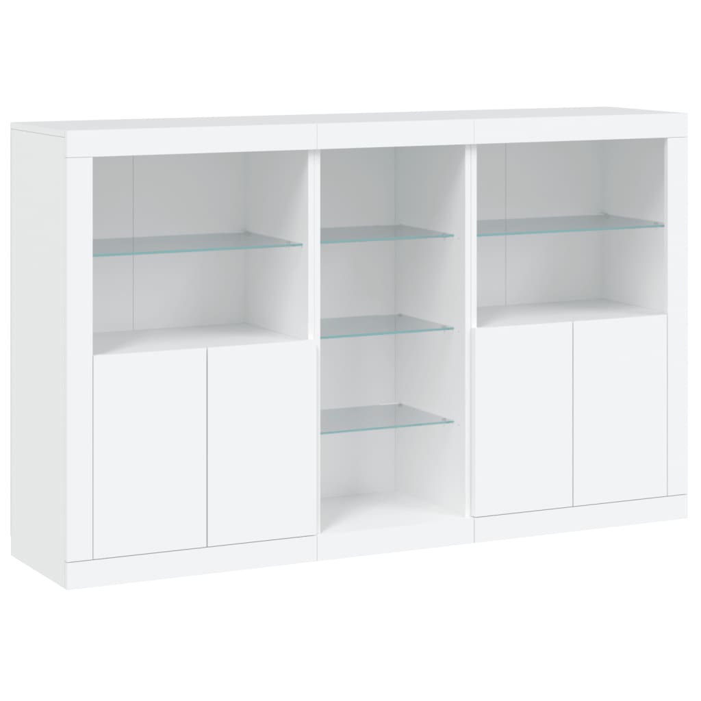 vidaXL Servantă cu lumini LED, alb, 162x37x100 cm vidaXL Servantă cu lumini LED, alb, 162x37x100 cm