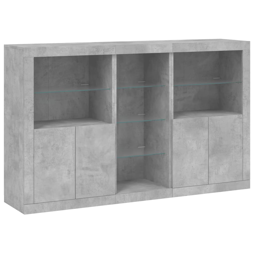 vidaXL Servantă cu lumini LED, gri beton, 162x37x100 cm vidaXL Servantă cu lumini LED, gri beton, 162x37x100 cm