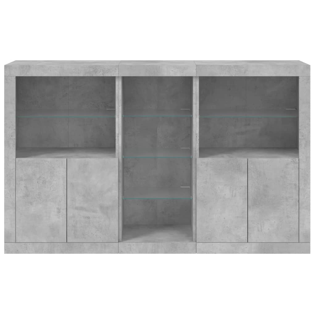 vidaXL Servantă cu lumini LED, gri beton, 162x37x100 cm vidaXL Servantă cu lumini LED, gri beton, 162x37x100 cm