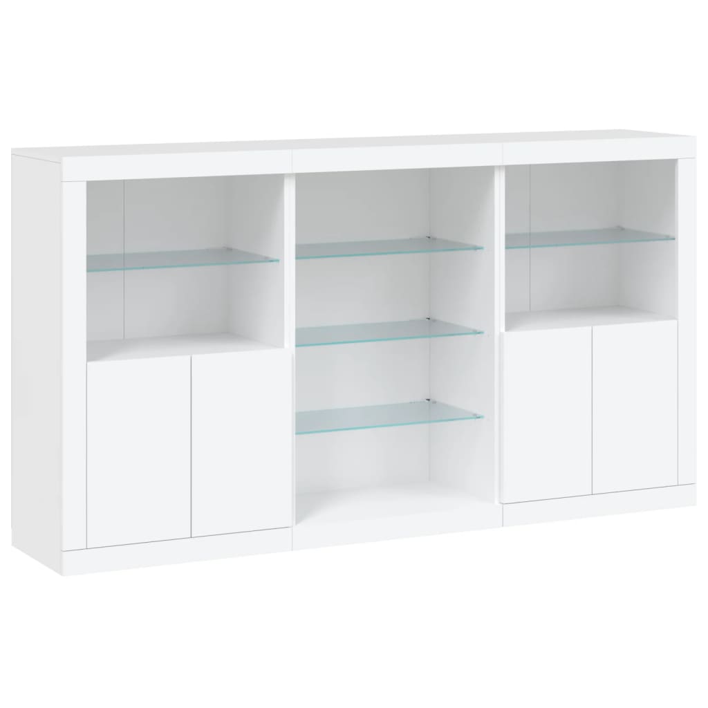 vidaXL Servantă cu lumini LED, alb, 181,5x37x100 cm vidaXL Servantă cu lumini LED, alb, 181,5x37x100 cm