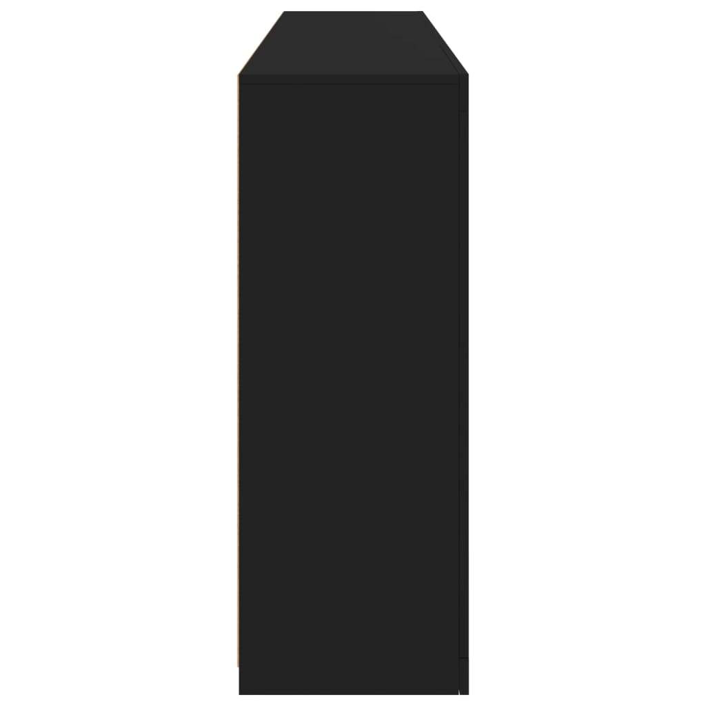 vidaXL Servantă cu lumini LED, negru, 181,5x37x100 cm