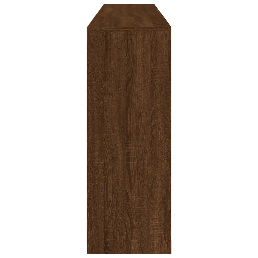 vidaXL Servantă cu lumini LED, stejar maro, 181,5x37x100 cm