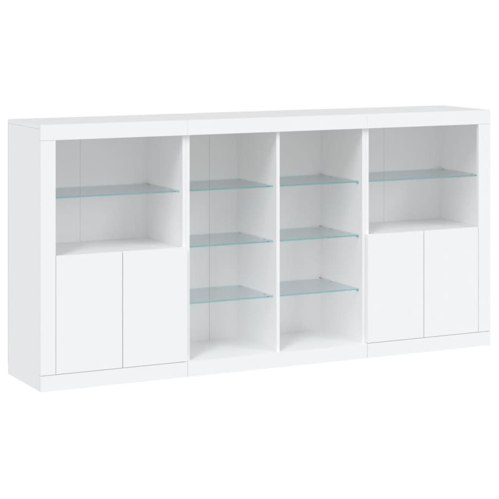 vidaXL Servantă cu lumini LED, alb, 202x37x100 cm vidaXL Servantă cu lumini LED, alb, 202x37x100 cm