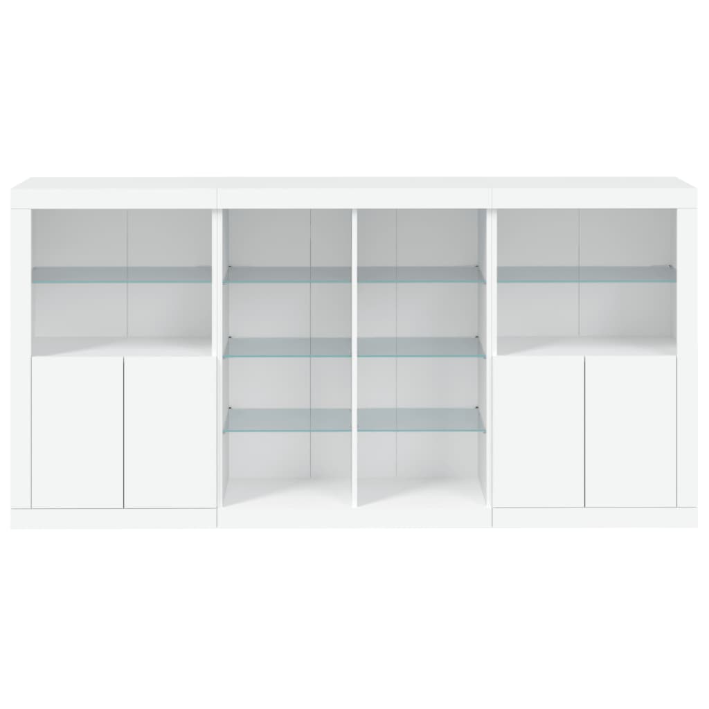 vidaXL Servantă cu lumini LED, alb, 202x37x100 cm vidaXL Servantă cu lumini LED, alb, 202x37x100 cm