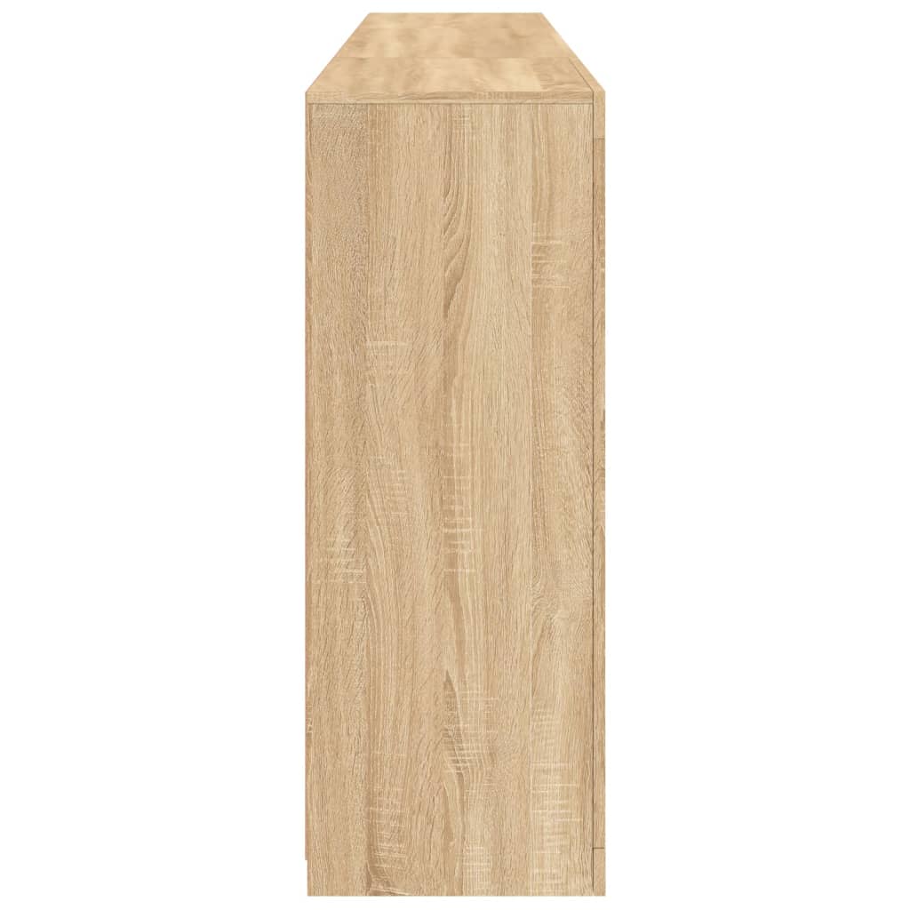 vidaXL Servantă cu lumini LED, stejar sonoma, 202x37x100 cm