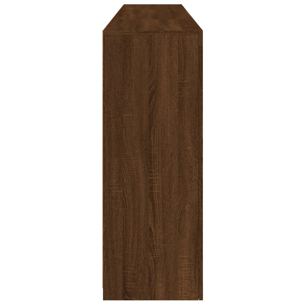 vidaXL Servantă cu lumini LED, stejar maro, 202x37x100 cm