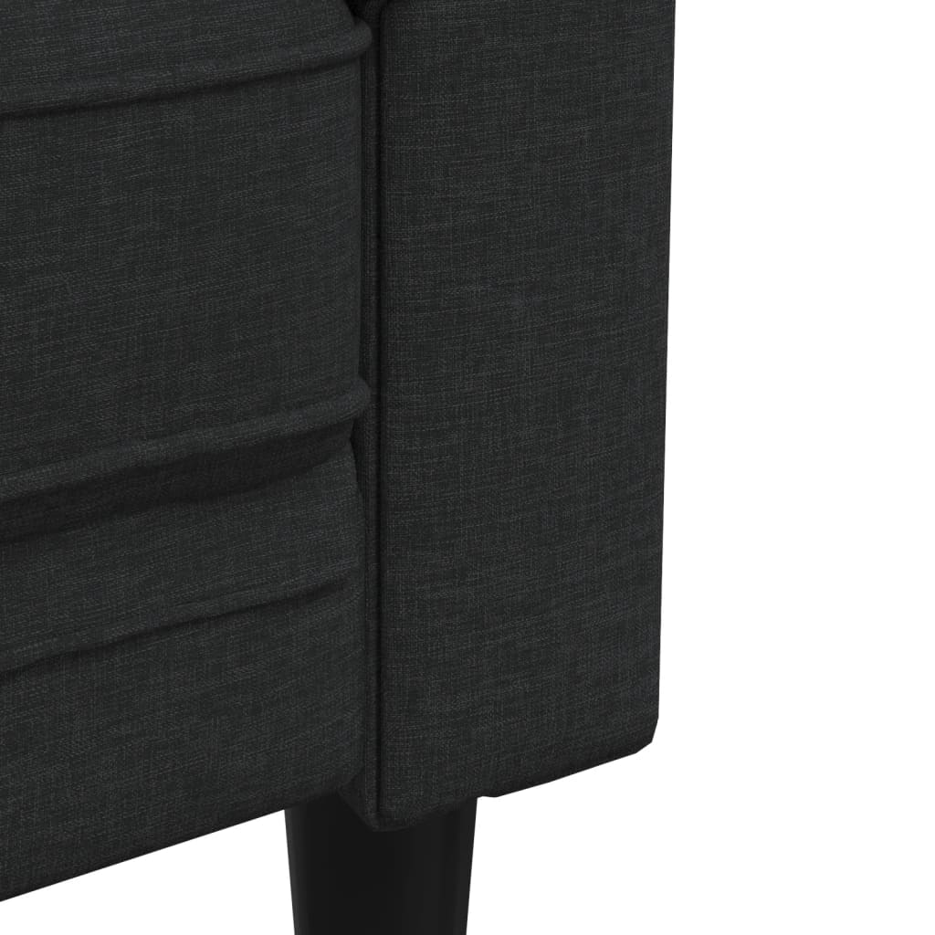 vidaXL Set de canapele, 3 piese, negru, textil vidaXL Set de canapele, 3 piese, negru, textil