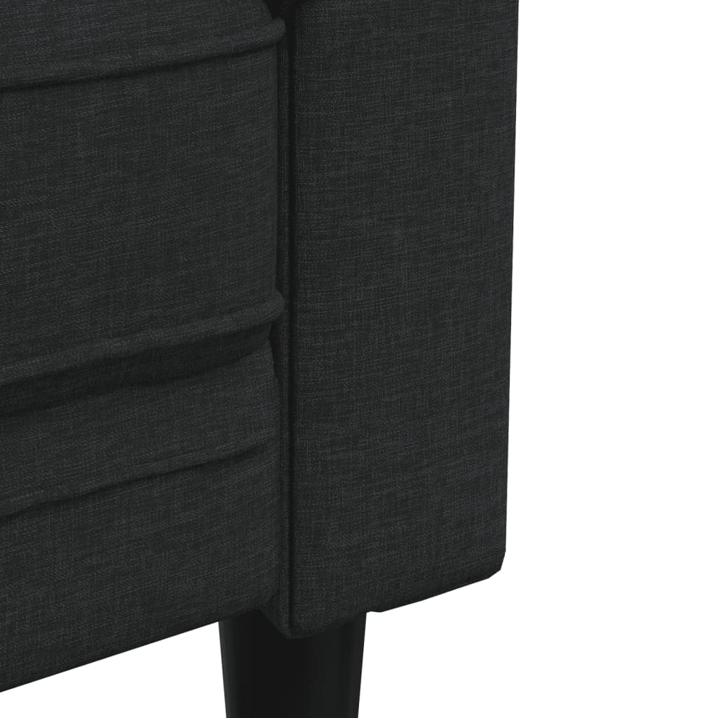 vidaXL Set de canapele, 2 piese, negru, material textil vidaXL Set de canapele, 2 piese, negru, material textil