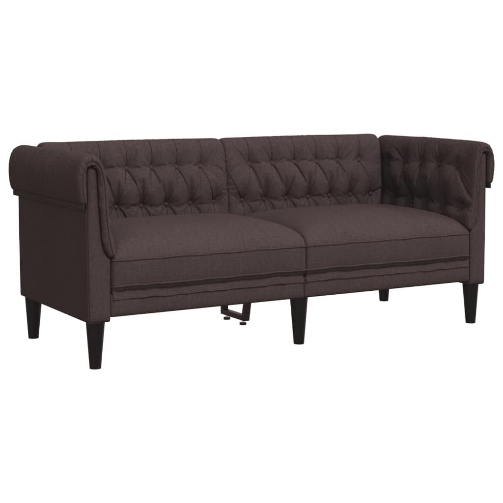 vidaXL Set canapele, 2 piese, maro închis, material textil