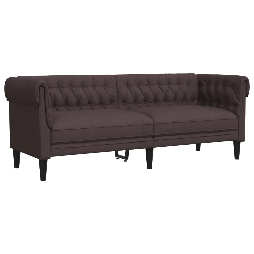 vidaXL Set canapele, 2 piese, maro închis, material textil