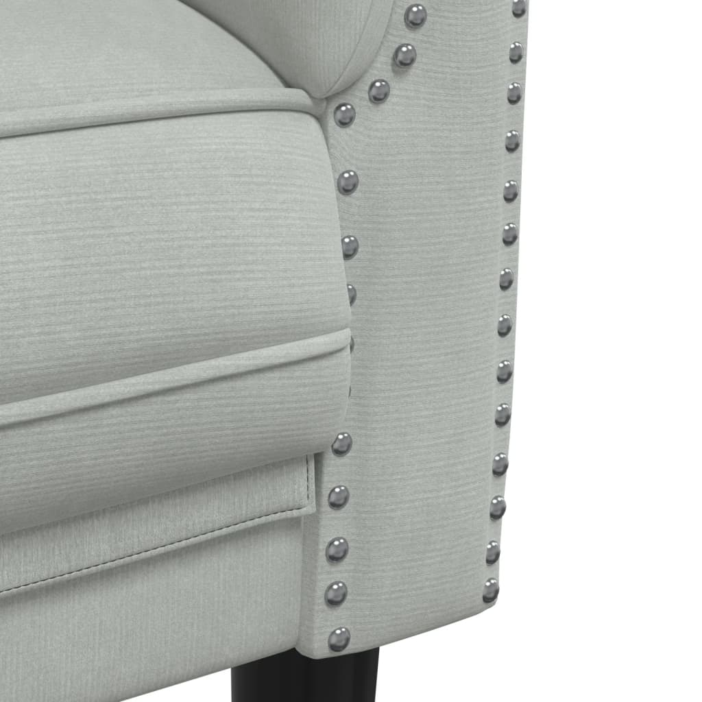 vidaXL Set de canapele, 3 piese, gri deschis, catifea vidaXL Set de canapele, 3 piese, gri deschis, catifea