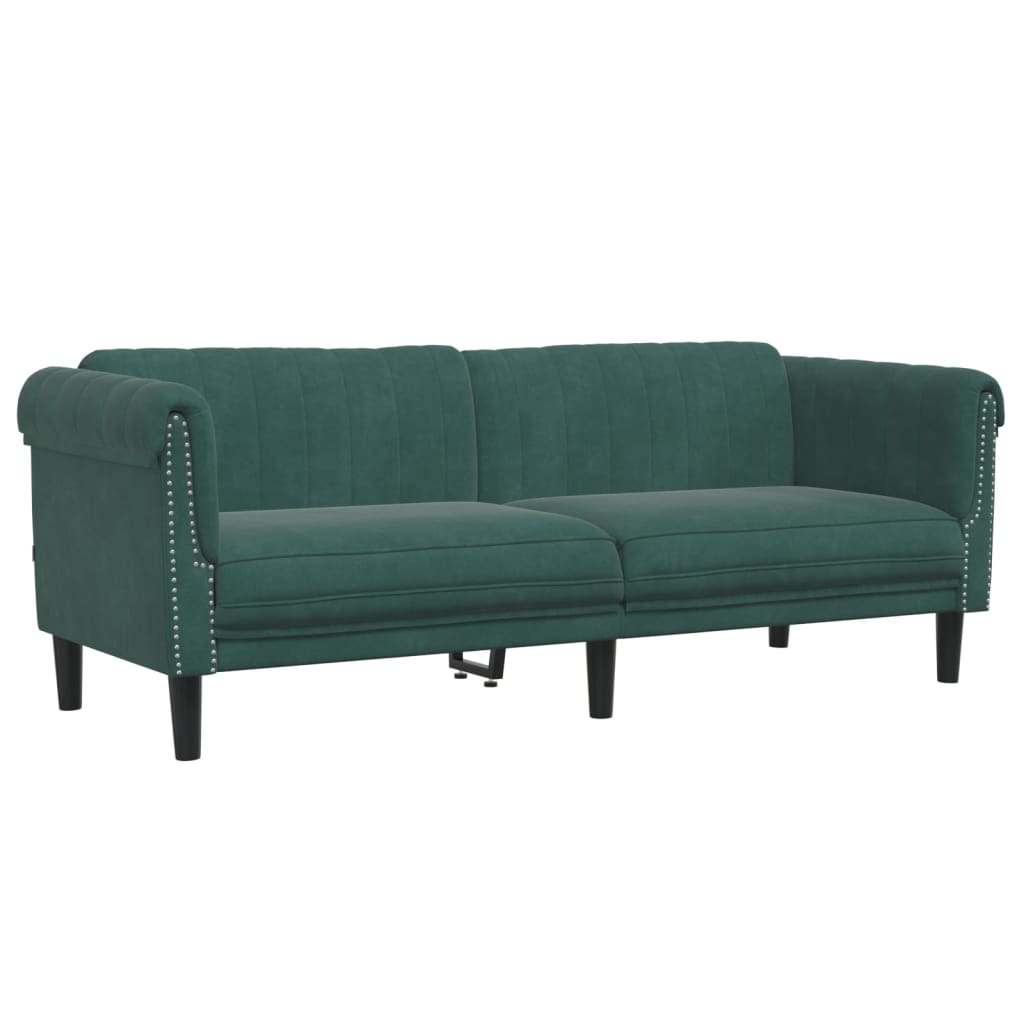vidaXL Set de canapele, 3 piese, verde închis, catifea vidaXL Set de canapele, 3 piese, verde închis, catifea