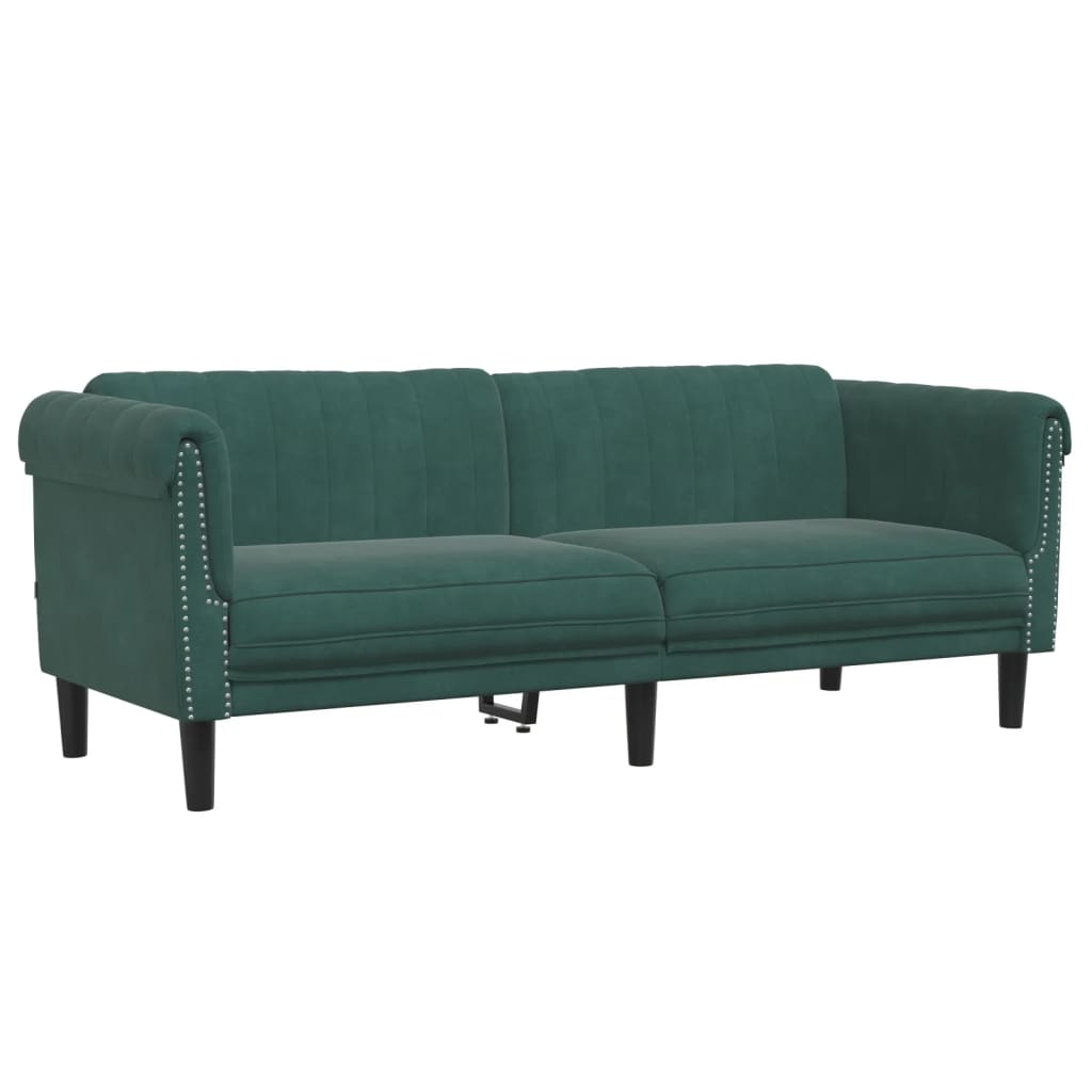 vidaXL Set de canapele, 3 piese, verde închis, catifea vidaXL Set de canapele, 3 piese, verde închis, catifea