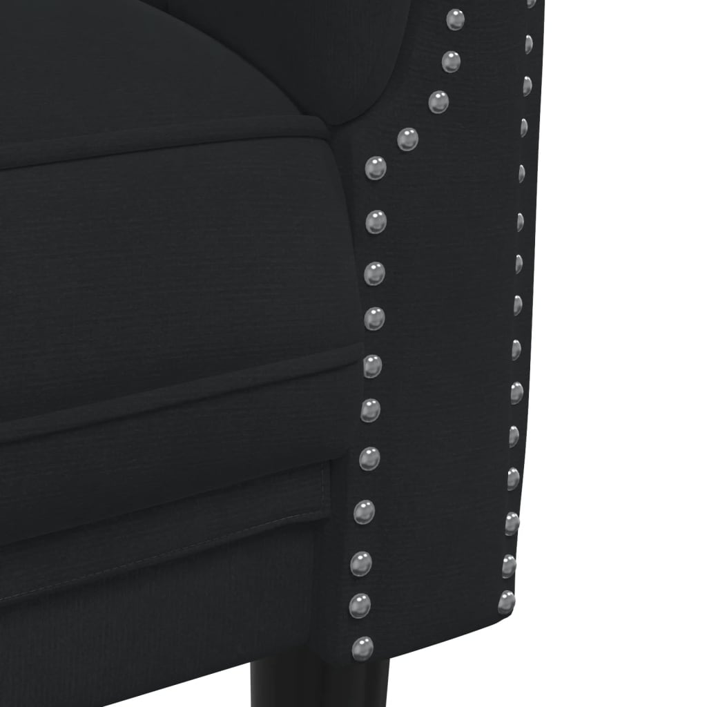 vidaXL Set canapea 2 piese, negru, catifea