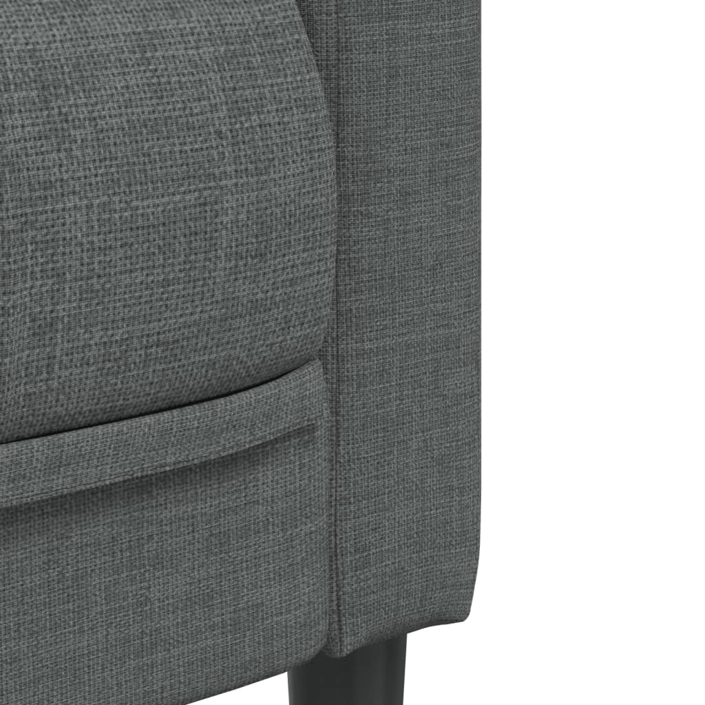 vidaXL Set de canapele, 3 piese, gri închis, textil vidaXL Set de canapele, 3 piese, gri închis, textil