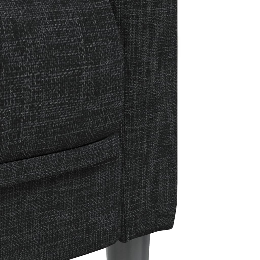 vidaXL Set de canapele, 3 piese, negru, textil vidaXL Set de canapele, 3 piese, negru, textil