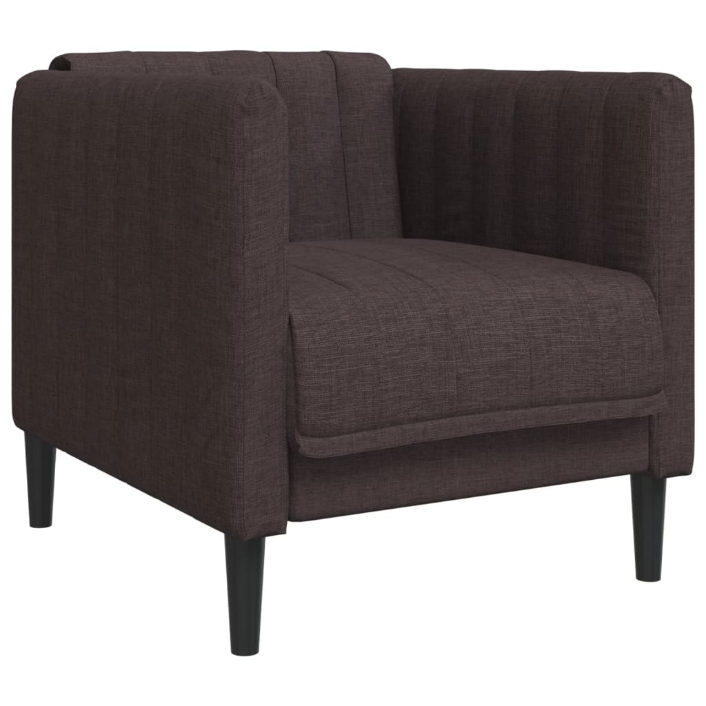 vidaXL Set canapele, 3 piese, maro închis, material textil vidaXL Set canapele, 3 piese, maro închis, material textil