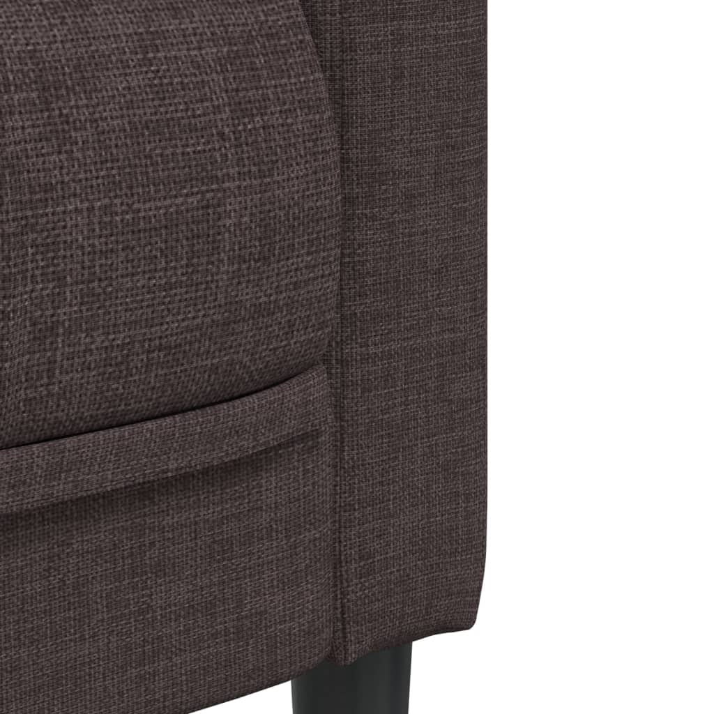 vidaXL Set canapele, 3 piese, maro închis, material textil vidaXL Set canapele, 3 piese, maro închis, material textil