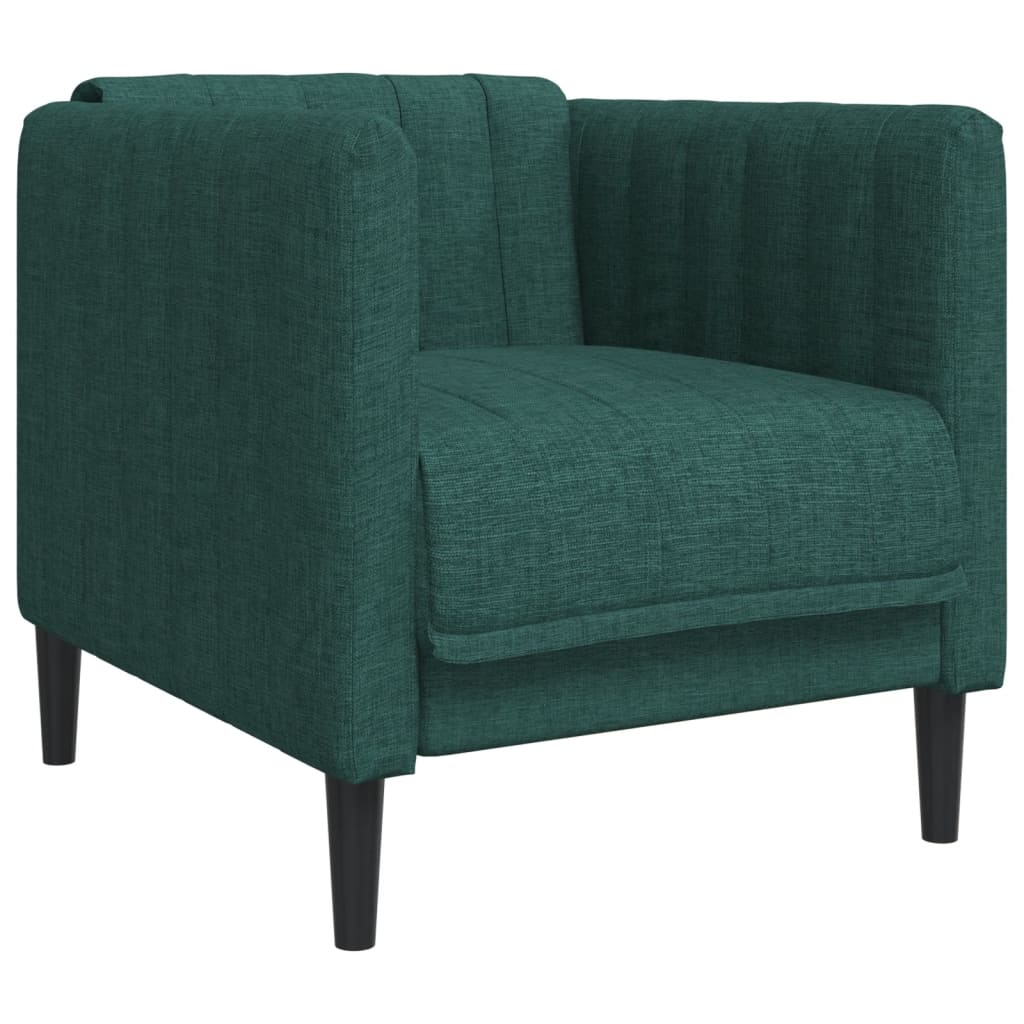 vidaXL Set canapele, 3 piese, verde închis, material textil vidaXL Set canapele, 3 piese, verde închis, material textil