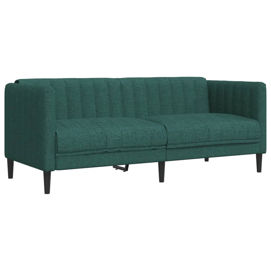vidaXL Set canapele, 3 piese, verde închis, material textil vidaXL Set canapele, 3 piese, verde închis, material textil
