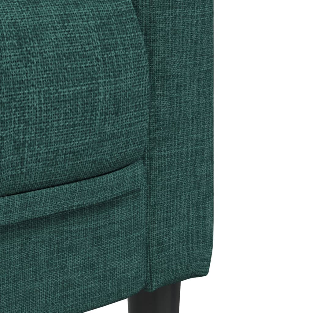 vidaXL Set canapele, 3 piese, verde închis, material textil vidaXL Set canapele, 3 piese, verde închis, material textil
