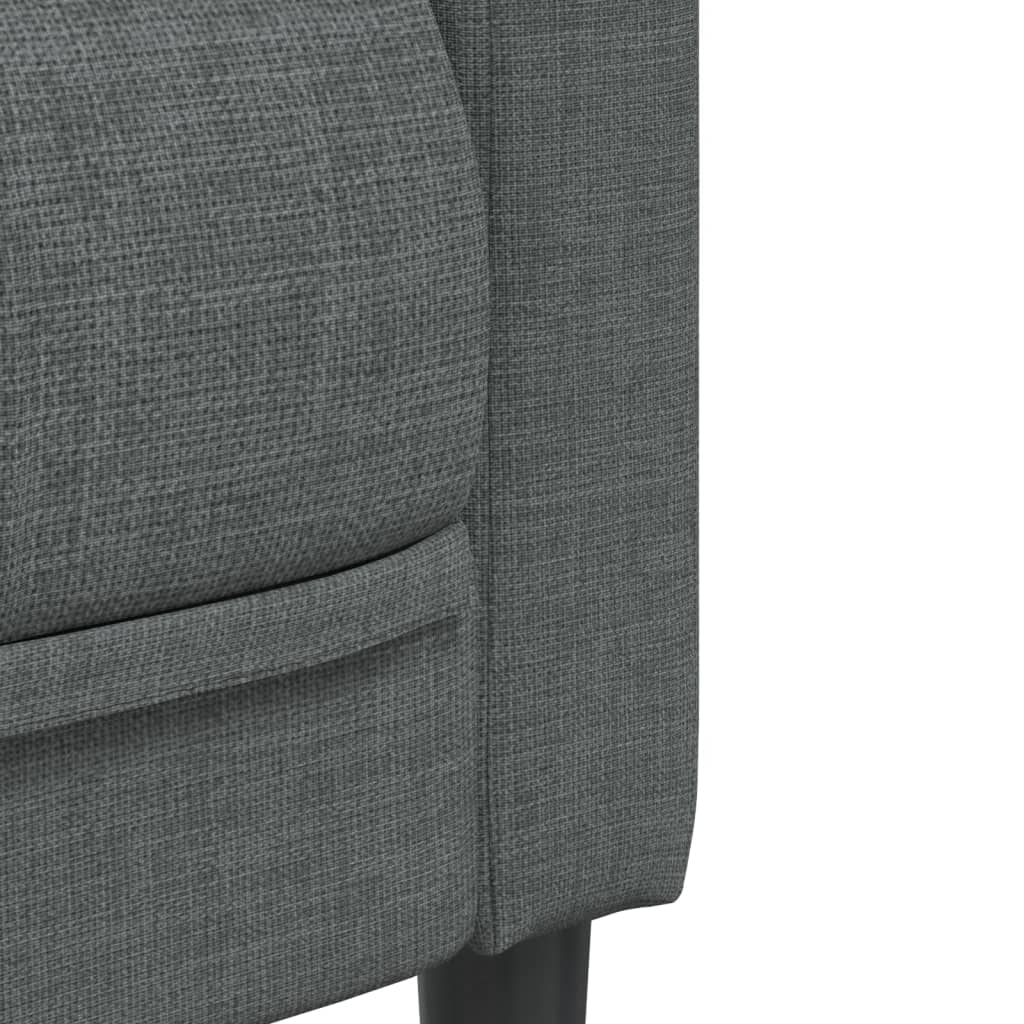 vidaXL Set de canapele, 2 piese, gri închis, material textil