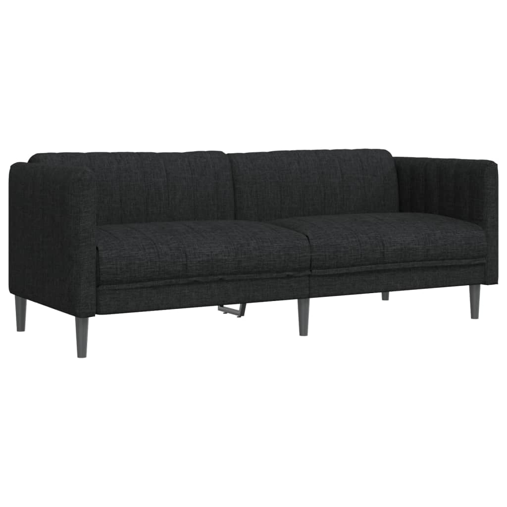 vidaXL Set de canapele, 2 piese, negru, material textil vidaXL Set de canapele, 2 piese, negru, material textil