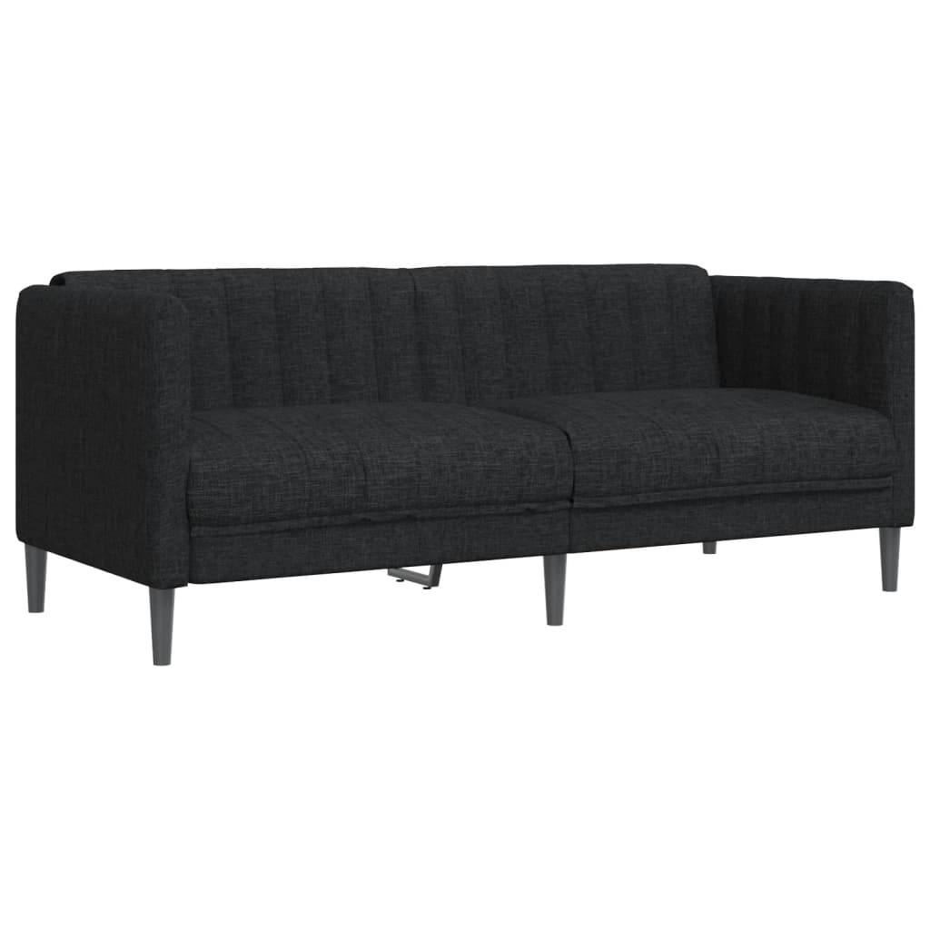 vidaXL Set de canapele, 2 piese, negru, material textil vidaXL Set de canapele, 2 piese, negru, material textil