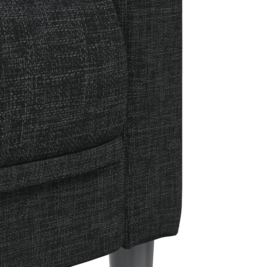 vidaXL Set de canapele, 2 piese, negru, material textil vidaXL Set de canapele, 2 piese, negru, material textil