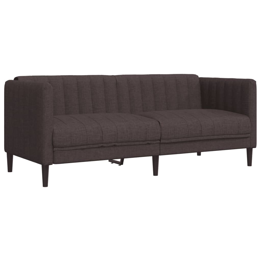 vidaXL Set canapele, 2 piese, maro închis, material textil