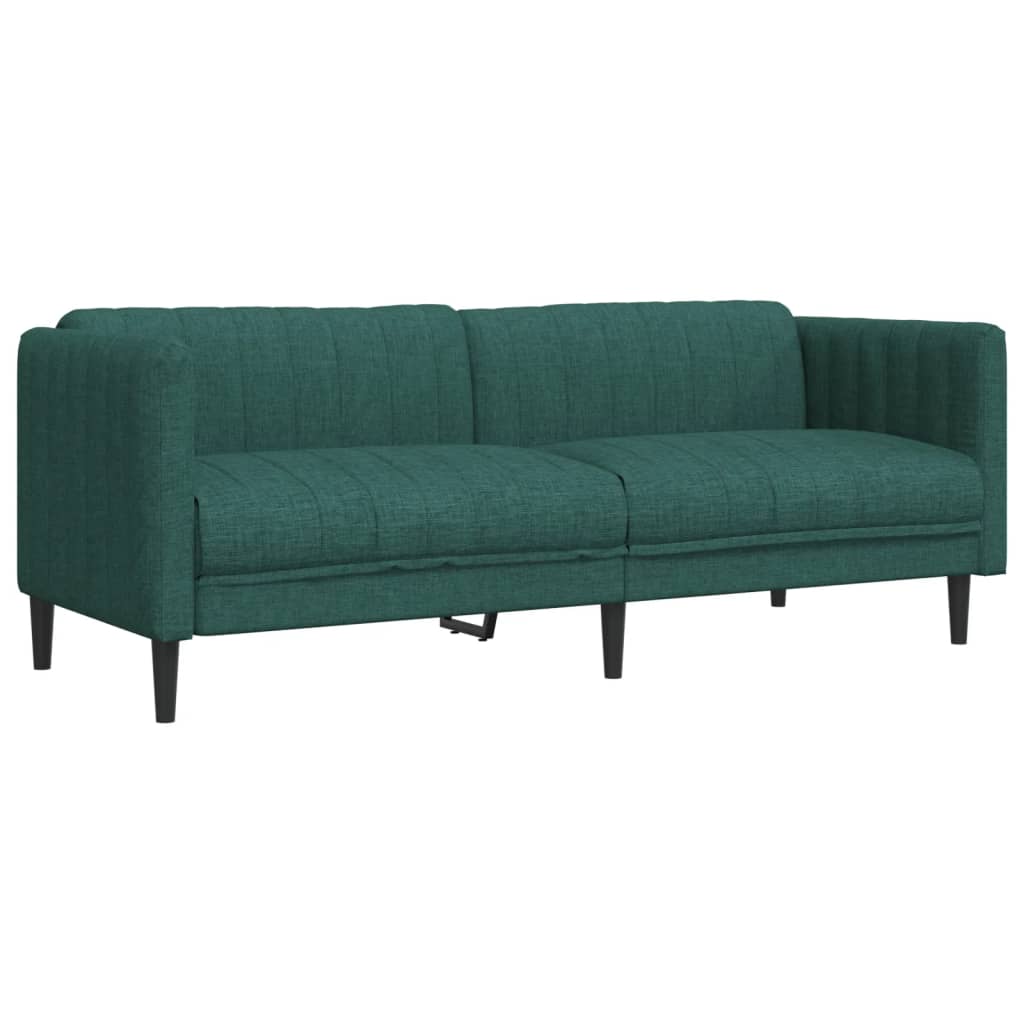 vidaXL Set canapele, 2 piese, verde închis, material textil vidaXL Set canapele, 2 piese, verde închis, material textil
