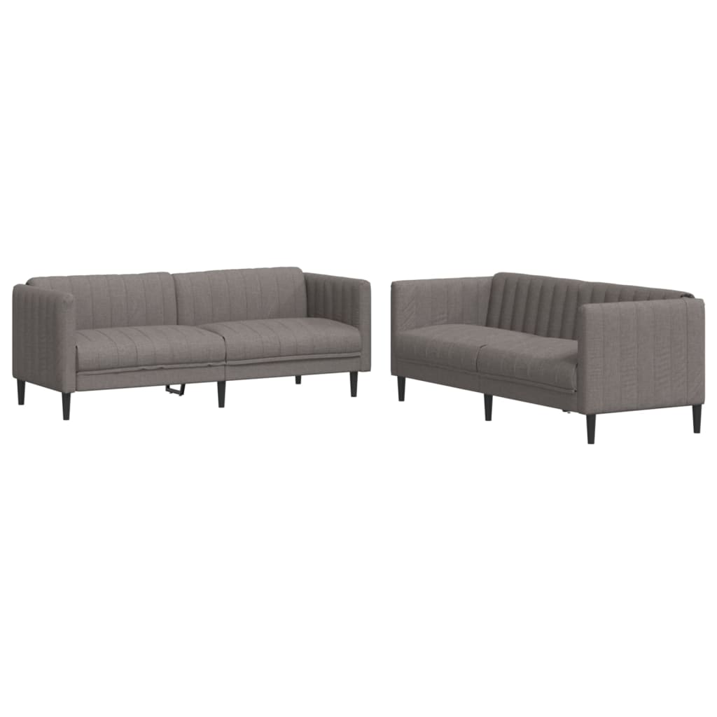 vidaXL Set de canapele, 2 piese, gri taupe, material vidaXL Set de canapele, 2 piese, gri taupe, material